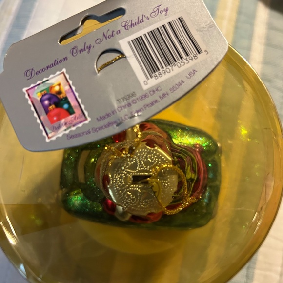 NWT Glass by Peschka Vintage Santa in Green Car 1996 Christmas Ornament - Picture 3 of 6